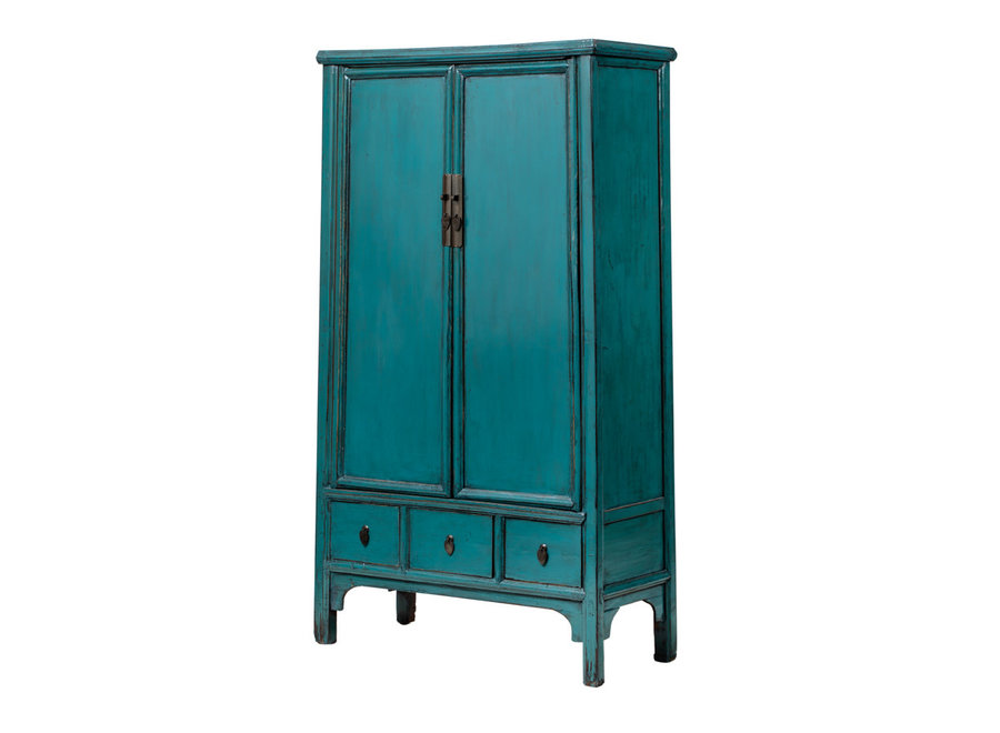 Armoire Chinoise Ancienne Bleue Canard L105xP47xH189cm