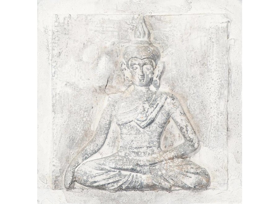 Peinture á l'Huile Peint á La Main 3D 30x30cm Bouddha