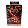 Pot à Gingembre Chinois Dragon Rouge et Noir Peint à la Main L18xP18xH34cm