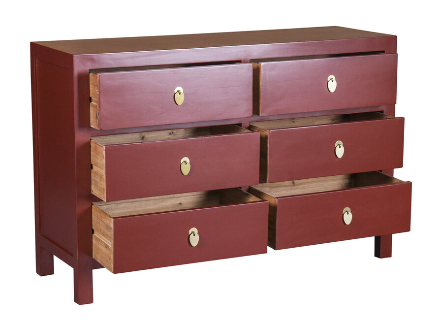 Chinese Chest of Drawers Ruby Red W120xD40xH80cm