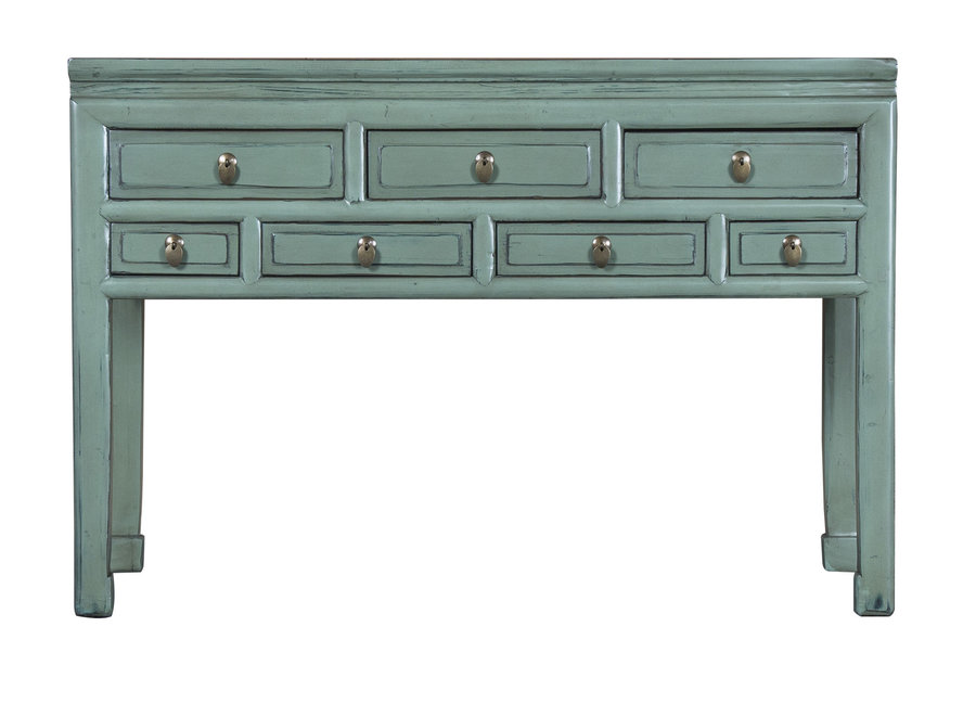 Console Chinoise Ancienne Menthe Verte L130xP45xH89cm