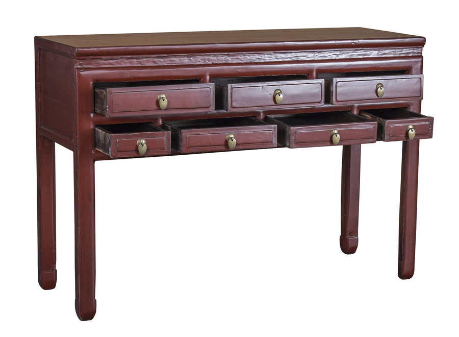 Mesa Consola China Antigua Rojo Oscuro An121xP45xAl87cm