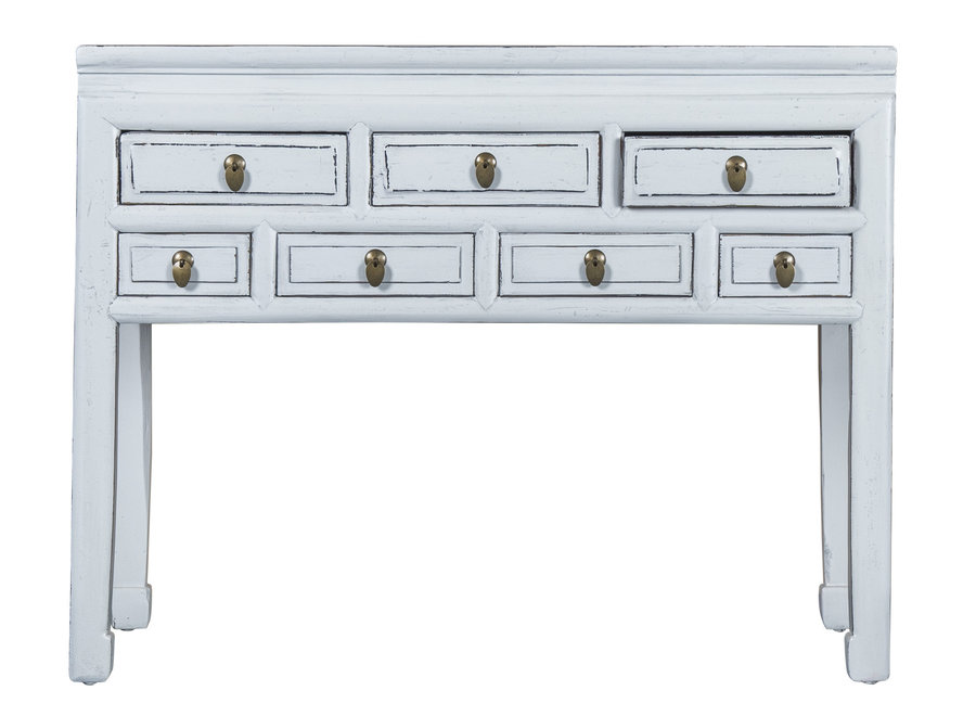 Console Chinoise Ancienne Polar Blanche L121xP45xH88cm