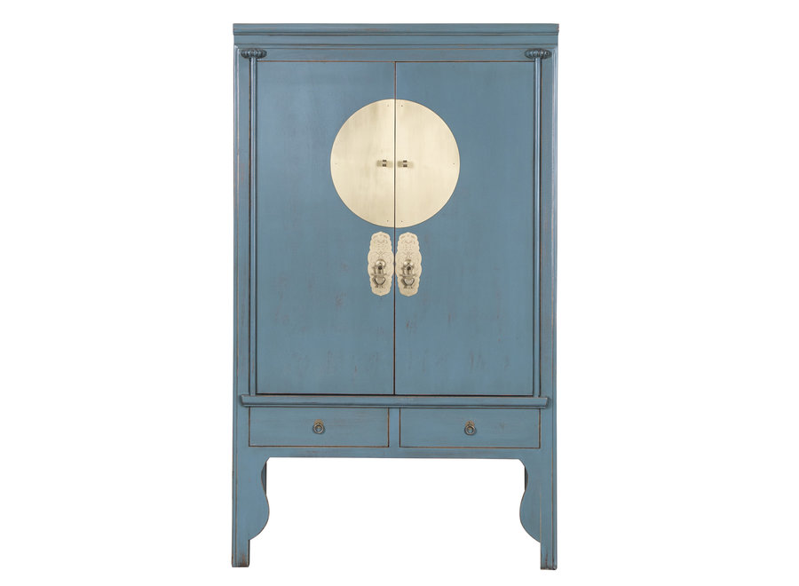 Armadio Nuziale Cinese Grigio Blu Artico - Orientique Collezione L100xP55xA175cm