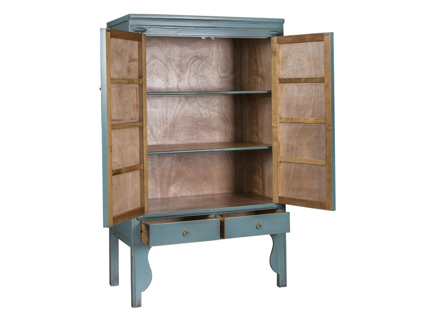 Armoire de Mariage Chinoise Gris Bleu Arctique - Orientique Collection L100xP55xH175cm