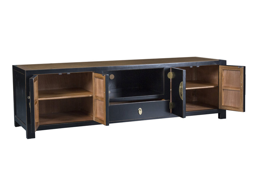 Mobile TV Cinese Nero Bambù L190xP56xA56cm