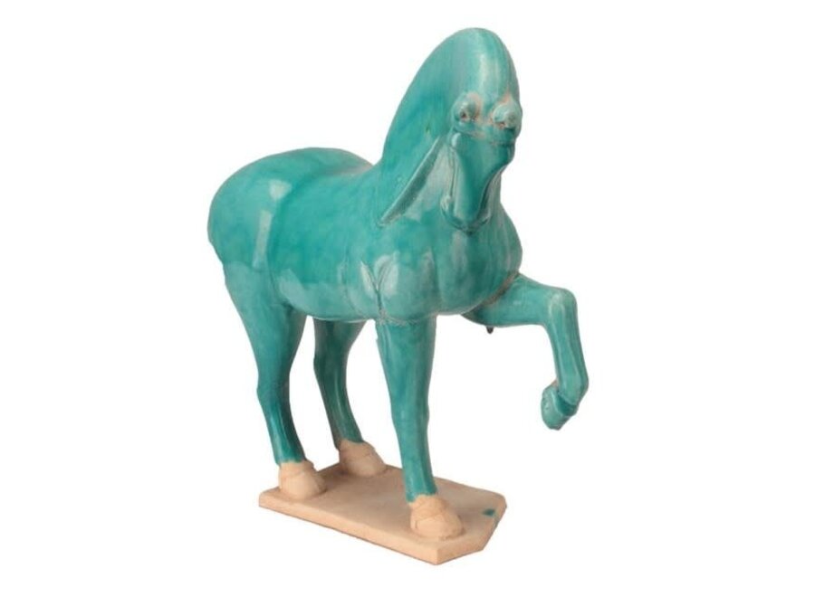 Caballo Azul Chino de Porcelana An44xP14xAl42cm