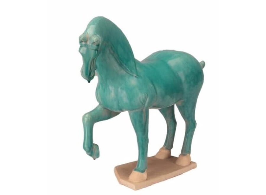 Caballo Azul Chino de Porcelana An44xP14xAl42cm