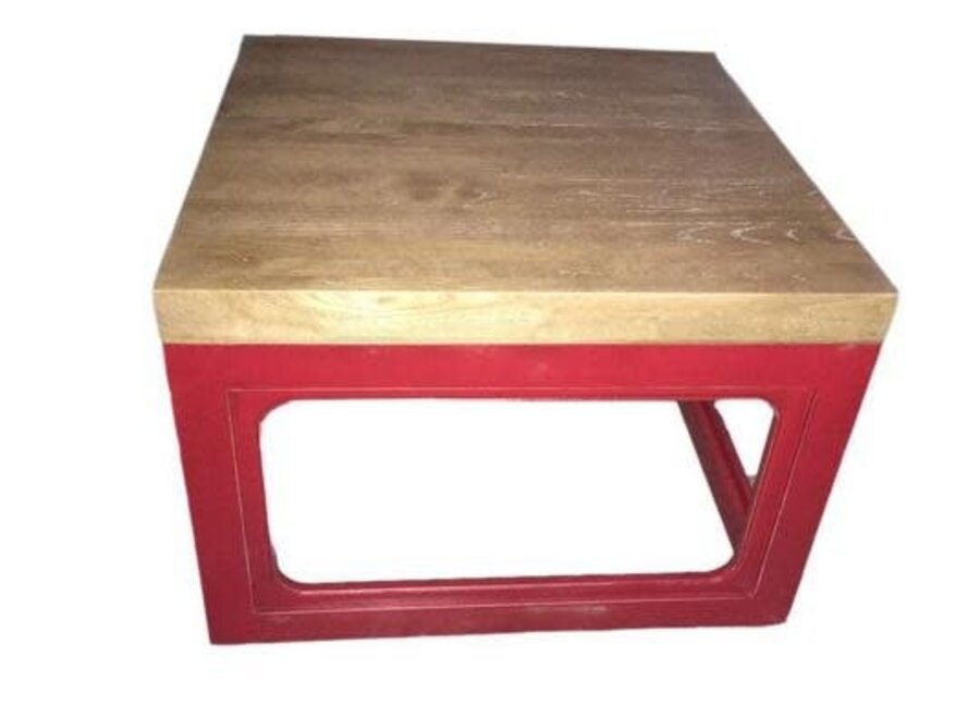 Chinese Coffee Table Solid Wood Red W65xD65xH45cm
