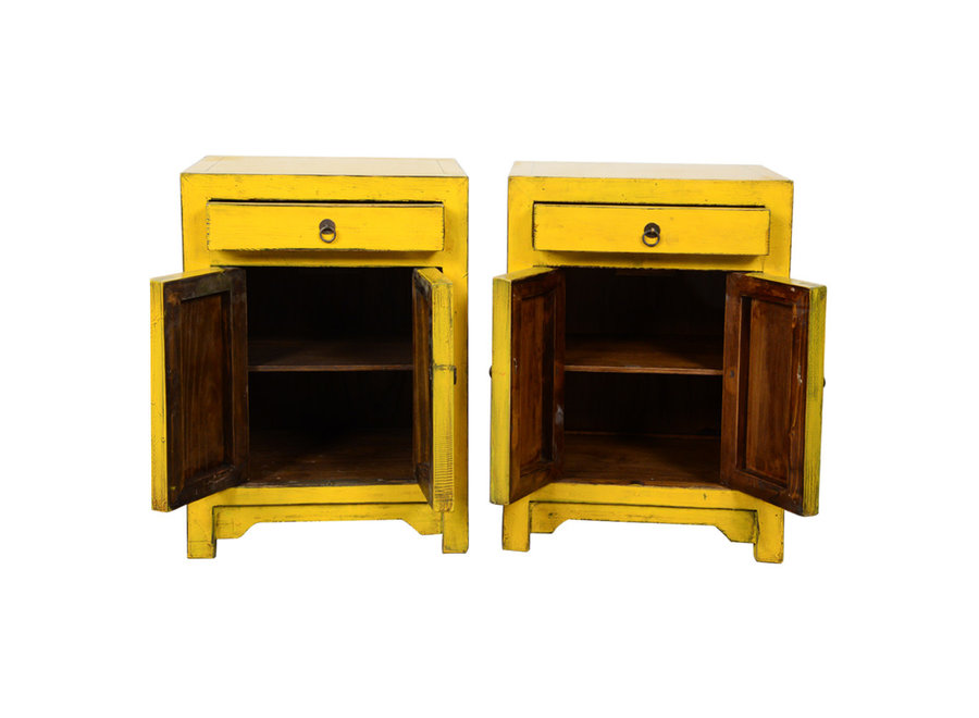 Chinese Bedside Table Yellow High Gloss W42xD32xH60cm