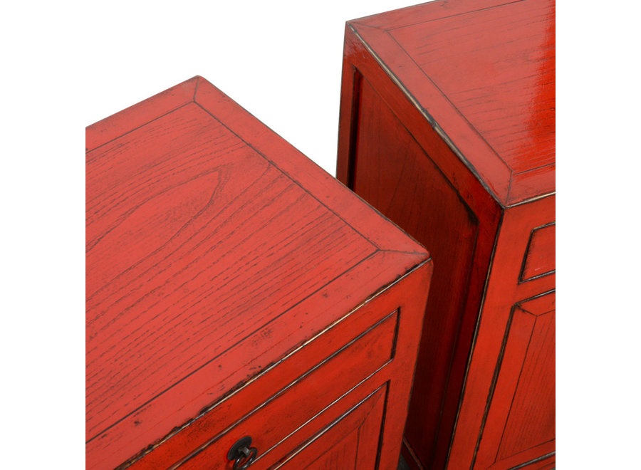 Chinese Bedside Table Red High Gloss W42xD32xH60cm