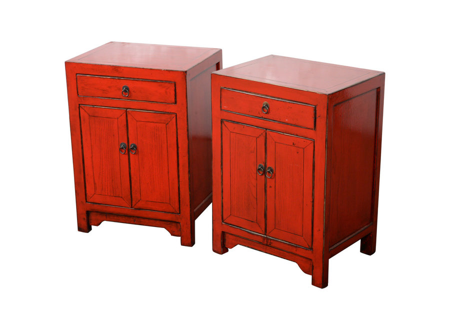 Chinese Bedside Table Red High Gloss W42xD32xH60cm