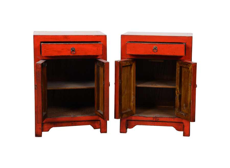 Chinese Bedside Table Red High Gloss W42xD32xH60cm