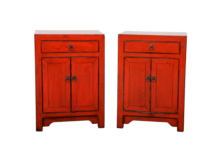 Chinese Bedside Table Red High Gloss W42xD32xH60cm