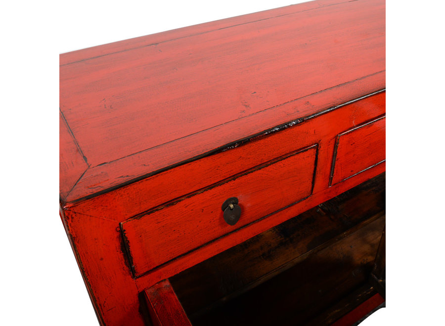 Antique Chinese Sideboard Red High Gloss W154xD40xH94cm