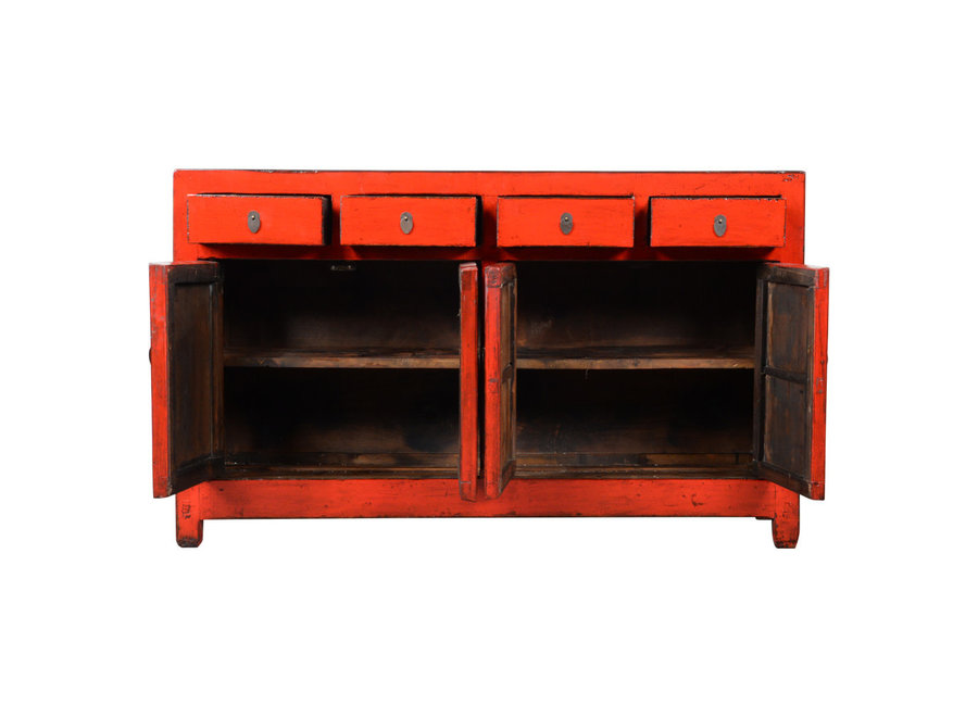 Antique Chinese Sideboard Red High Gloss W154xD40xH94cm