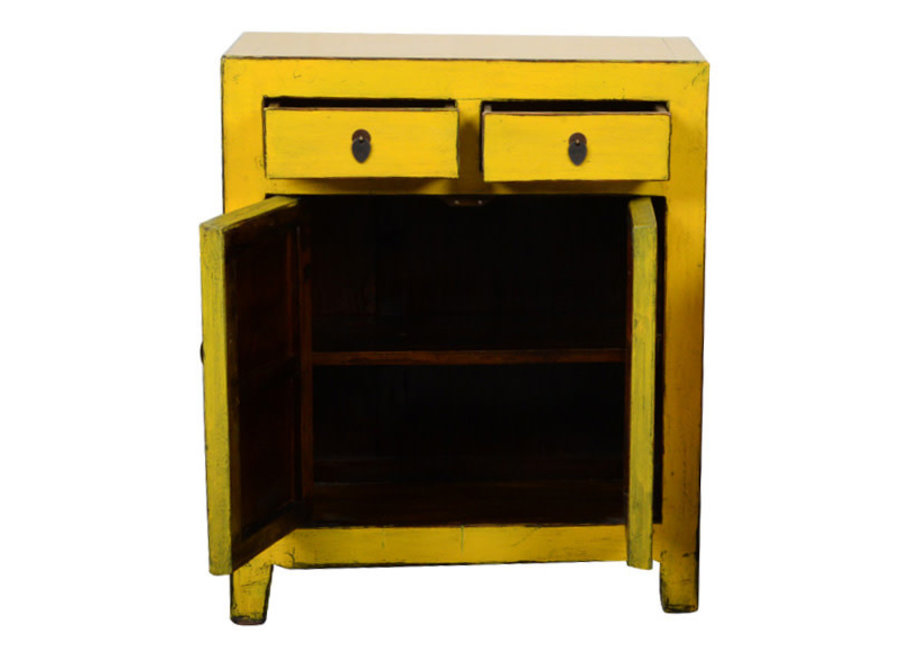 Antique Chinese Cabinet Yellow High Gloss W76xD40xH93cm