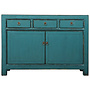 Antikes Chinesisches Sideboard Blau Hochglanz B128xT40xH91cm
