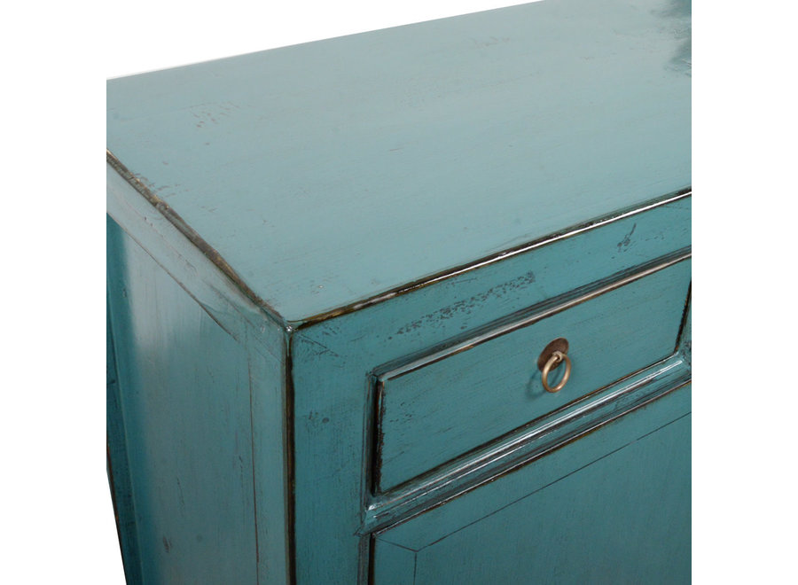 Credenza Cinese Antica Blu Lucida L128xP40xA91cm