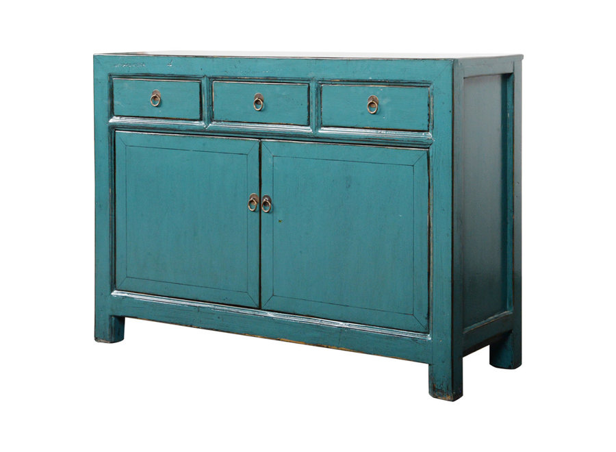 Credenza Cinese Antica Blu Lucida L128xP40xA91cm