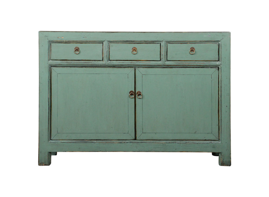 Buffet Chinois Ancien Menthe Haute Brillance L128xP40xH91cm