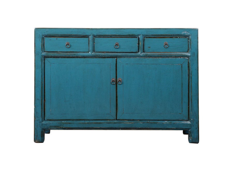 Antique Chinese Sideboard Blue High Gloss W103xD40xH90cm