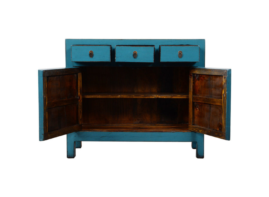 Credenza Cinese Antica Blu Lucida L103xP40xA90cm