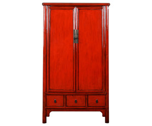 Mueble TV Oriental Rojo Alto Brillo An1387P39xAl63cm - Fine Asianliving