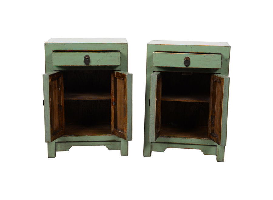 Chinese Bedside Table Mint High Gloss W42xD32xH60cm