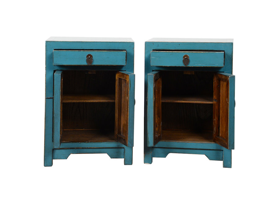 Chinese Bedside Table Blue High Gloss W42xD32xH60cm