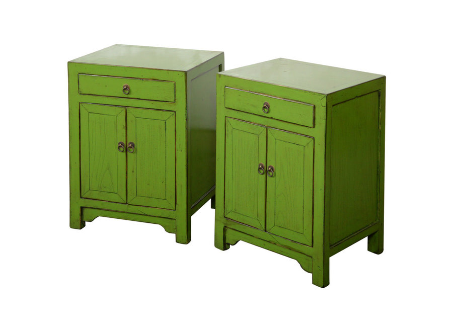 Chinese Bedside Table Green High Gloss W42xD32xH60cm