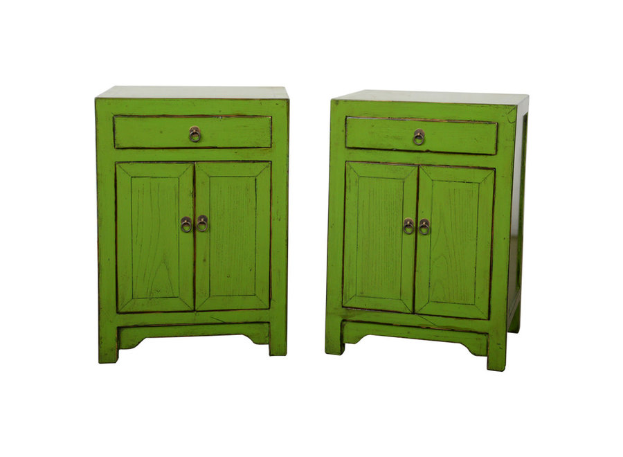 Chinese Bedside Table Green High Gloss W42xD32xH60cm