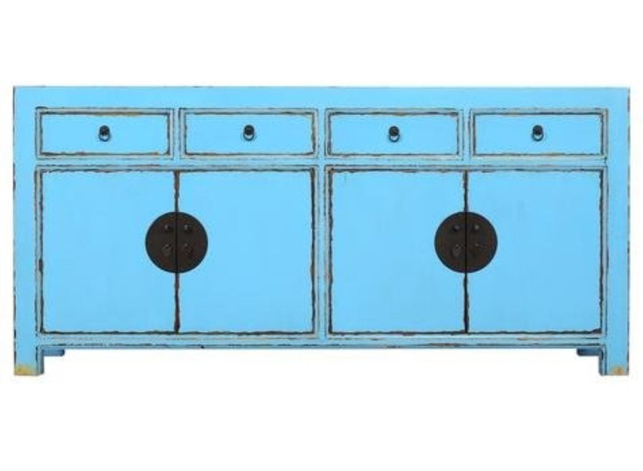 Chinese Sideboard Sky blue Hand-Painted - Orientique Collection W180xD40xH85cm