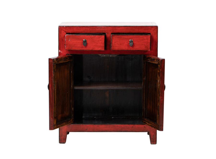 Armadio Cinese Antico Rosso Lucido L76xP40xA97cm