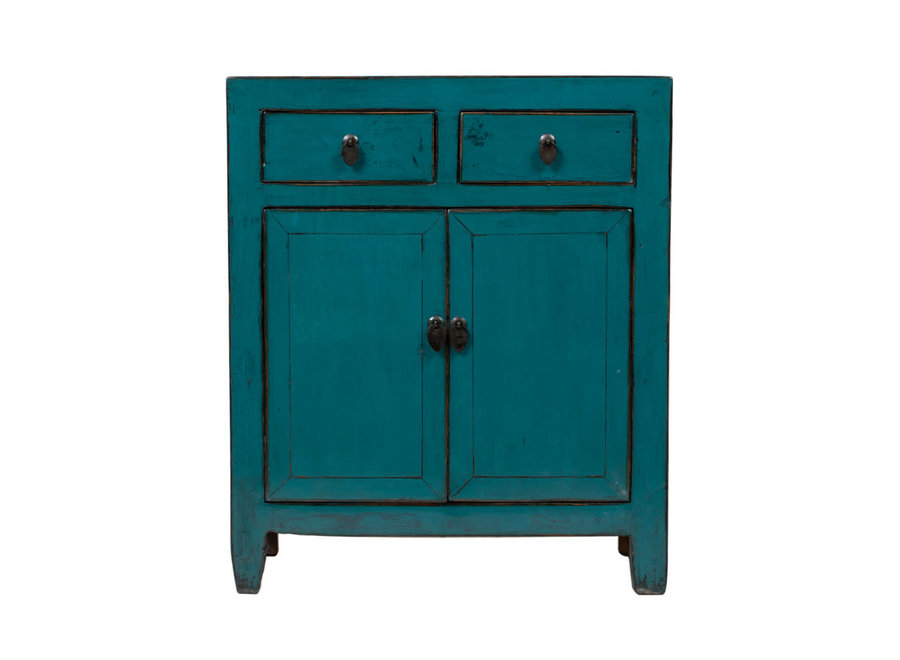 Antique Chinese Cabinet Teal High Gloss W78xD40xH94cm