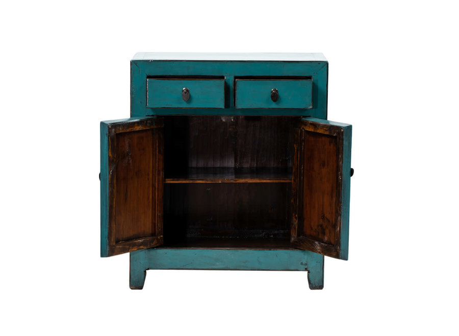 Antique Chinese Cabinet Teal High Gloss W78xD40xH94cm