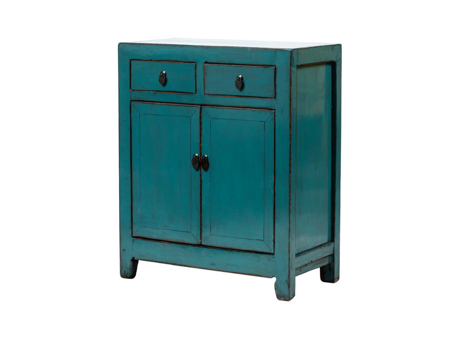 Antique Chinese Cabinet Teal High Gloss W78xD40xH94cm