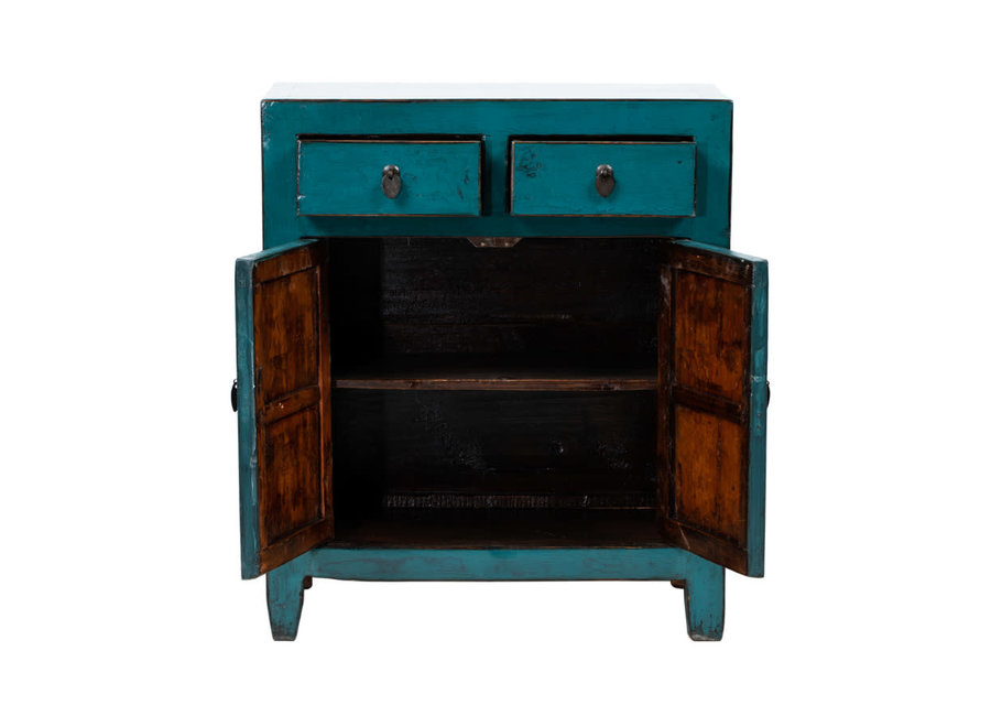 Antique Chinese Cabinet Teal High Gloss W78xD38xH88cm