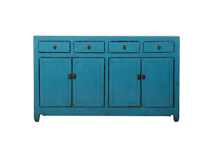 Credenza Cinese Antica Blu Lucida L154xP40xA93cm