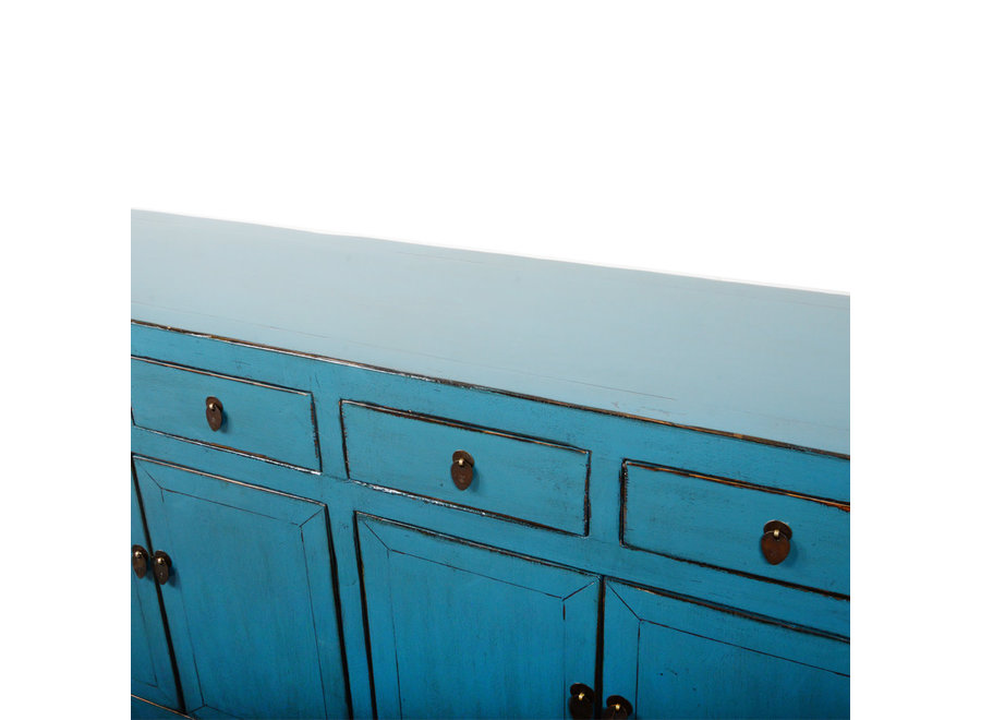 Credenza Cinese Antica Blu Lucida L154xP40xA93cm