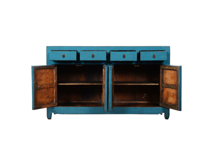 Credenza Cinese Antica Blu Lucida L154xP40xA93cm