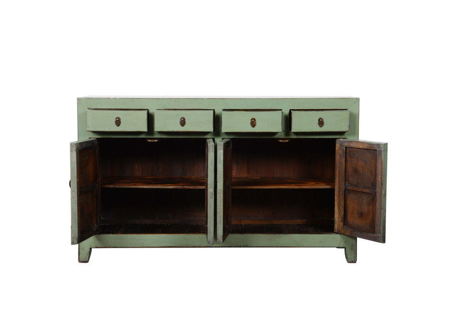 Buffet Chinois Ancien Menthe Haute Brillance L153xP40xH92cm