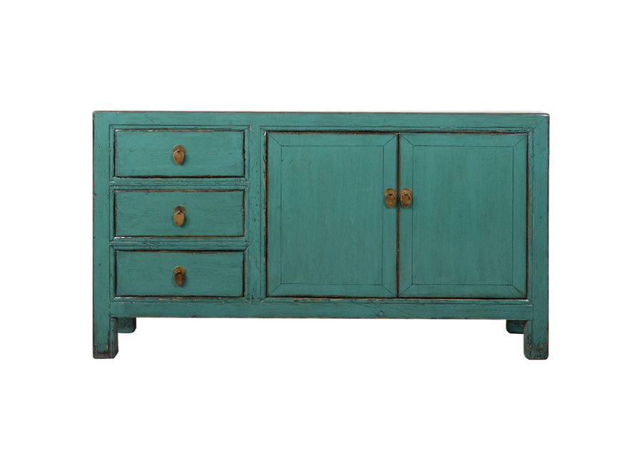 Credenza Cinese Antica Verde Acqua Lucida L150xP40xA88cm