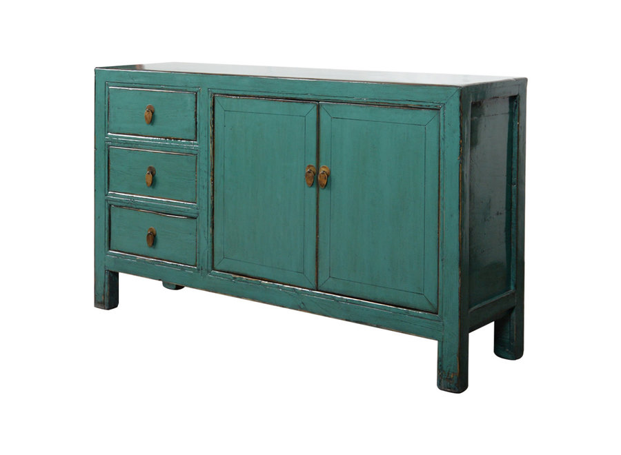 Credenza Cinese Antica Verde Acqua Lucida L150xP40xA88cm