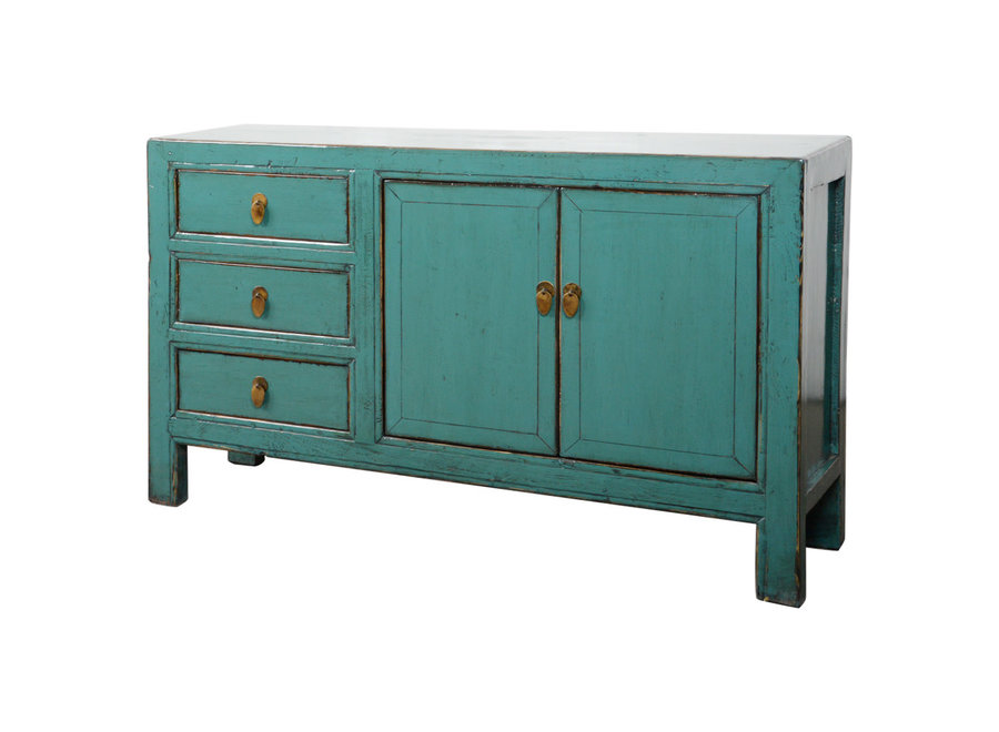 Antique Chinese Sideboard Teal High Gloss W150xD40xH88cm