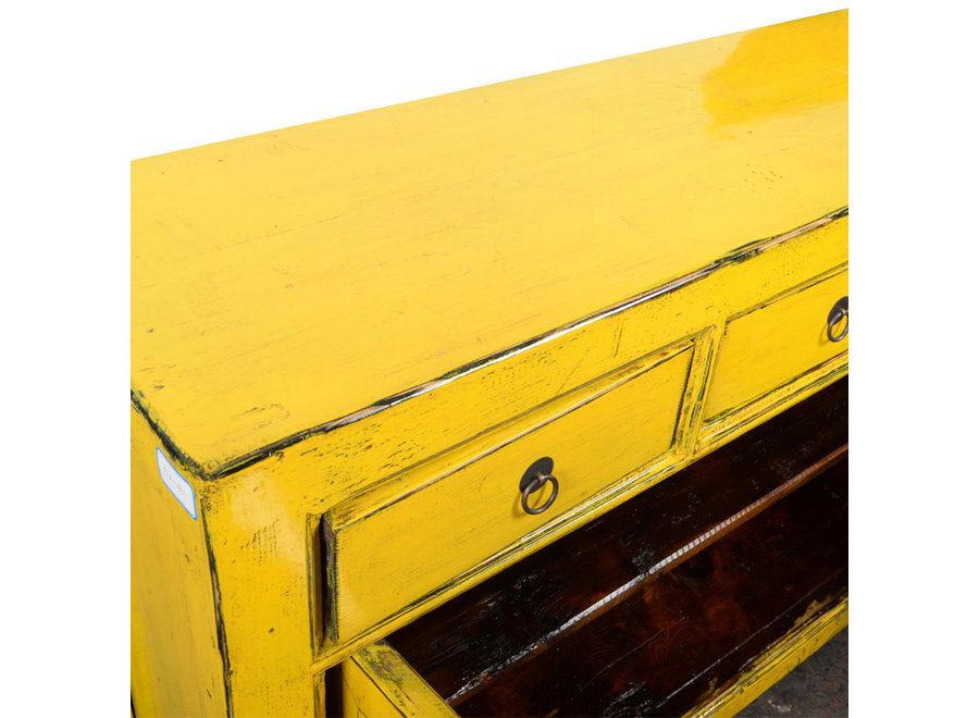 Antique Chinese Sideboard Yellow High Gloss W107xD40xH105cm