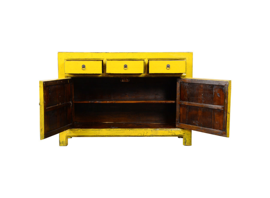 Credenza Cinese Antica Gialla Lucida L107xP40xA105cm