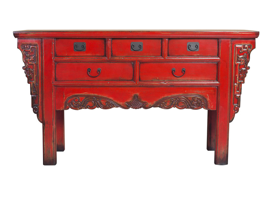 Chinesischer Konsolentisch Rot B160xT45xH90cm