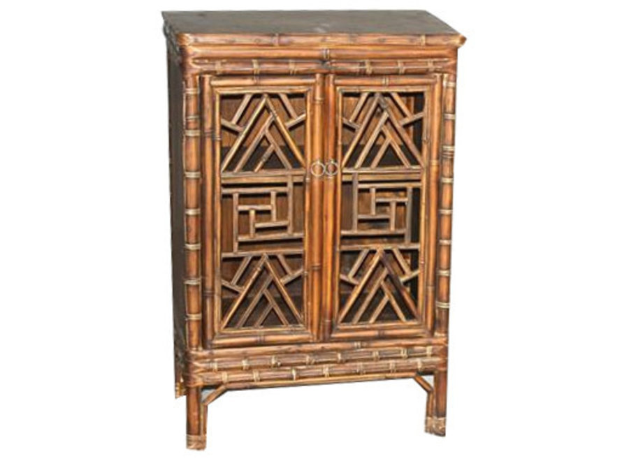 Armoire Chinois Ancienne Bambou L56xP35xH86cm