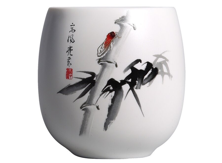 Chinesisches Teeservice Set/7 Porzellan Handbemalt Bambus